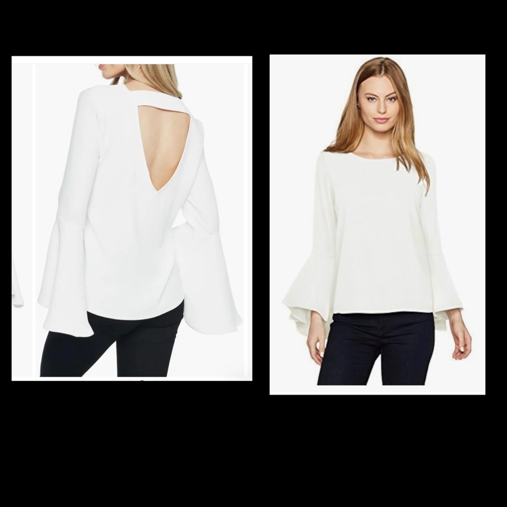 Bardot Flute Sleeve Top 4/S 
color off white